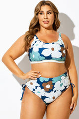 Birch Floral Print Patchwork Bikini Top