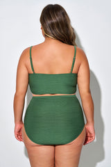 Plus Size Twist-Front Spaghetti Strap Bikini Top