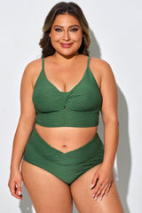 Plus Size Twist-Front Spaghetti Strap Bikini Top