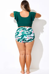 Tropical Print High Waist Brief for Lady