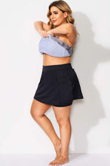 Black Zip Pocket Women  Swim Skort