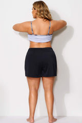Black Relaxed Fit Swim Short for Lady