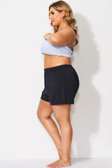 Black Relaxed Fit Swim Short for Lady