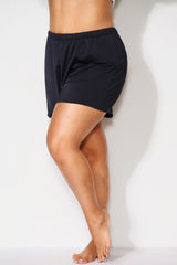 Black Relaxed Fit Swim Short for Lady