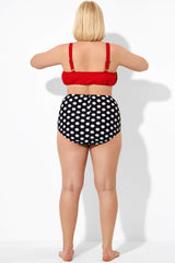 Black & White Spot Ruffles High Waist Brief for Lady