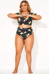 Lemon Printed Swim Brief for Lady