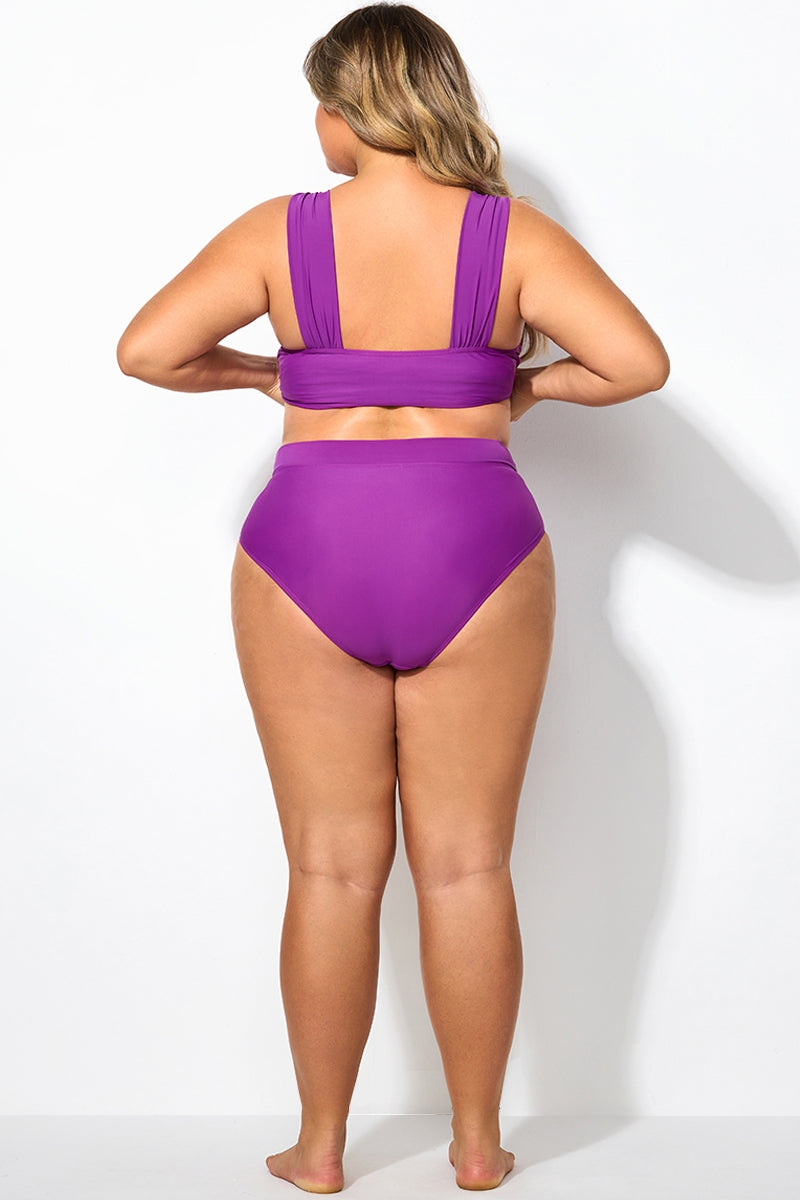 Purple High-Cut Leg Brief For Lady