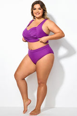 Purple High-Cut Leg Brief For Lady