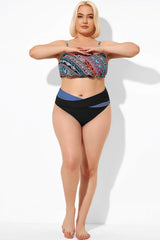 Colorblock Mid Rise Women Swim Bikini Bottom