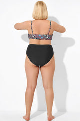 Colorblock Mid Rise Women Swim Bikini Bottom