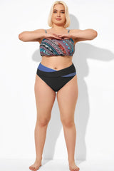 Colorblock Mid Rise Women Swim Bikini Bottom