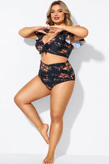 Floral Print Bandage Sexy Women Beach Brief