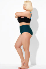 Green Ruffles High Waist Brief for Lady