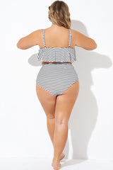 Black and White Stripes Hight Waist Bottom