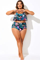 Tropical Print High Waist Women Bikini Bottom