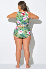 Plus Size Oasis Pink Floral High Waisted Bottom