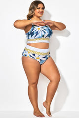 Floral Print High Waisted Beach Bikini Bottom