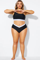 Black & White Natural Waisted Bikini Bottom