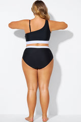 Black & White Natural Waisted Bikini Bottom