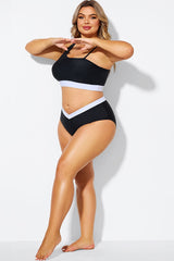Black & White Natural Waisted Bikini Bottom