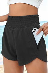 Plus Size Black High Waist Women Shorts