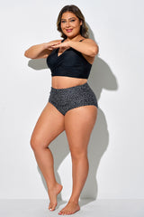 Black & White Polka Dots High Waist Bikini Bottom