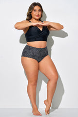 Black & White Polka Dots High Waist Bikini Bottom