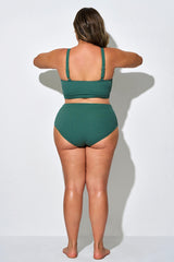 Plus Size Basic Dark Green Bikini Brief