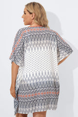 Plunging V-Neck Double Side Slits Cover Up
