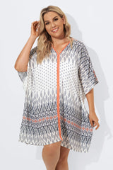 Plunging V-Neck Double Side Slits Cover Up