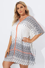 Plunging V-Neck Double Side Slits Cover Up