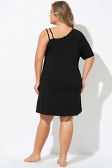 Black One Strappy Sleeve Cover Up