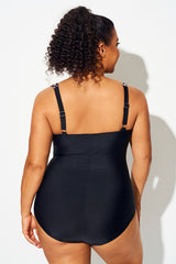 Leopard Print Twist Front Push Up One Piece Swimsuit