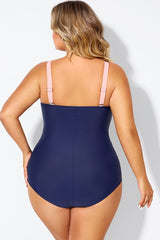 Sweetheart Neck Color Block One Piece Swimsuit