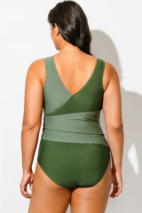 Green Beach Sexy Cutout One Piece Swimsuit