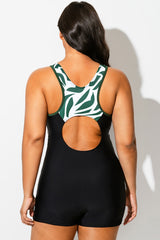 Slim Fit Round Neck One Piece Swimsuit