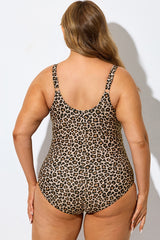 Leopard Print One-Piece Swimsuit