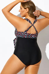 Strawberry Print V-Neck One Piece Swimsuit