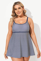Polka Dot Double Lingerie Straps Swimdress