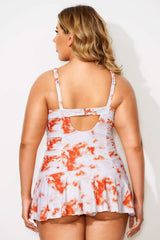Tie Dye Printed Adjustable Straps Elegant Swimdress