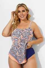 Printed Scarf Bandeau Tankini Top for Lady