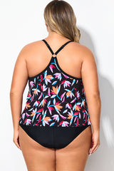 Multi Vintage Print Lady Tankini Top