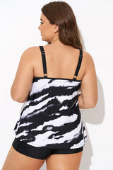 Tie Dye Print Color Block Women Tankini Top