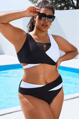 Colorblock Stylish Women Wrap Swimsuits Bikini Set