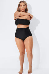 Black Elegant High Waist Brief For Lady
