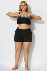 Black Solid Side Slits Women Cargo Short