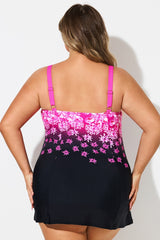 Gradient Print Square Neck Women Stylish Swimdress
