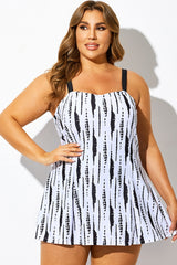 Tie-Dye Square Neckline Women Stylish Swimdress