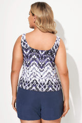Tie Dye Zigzag Classic Lightweight Tankini Top