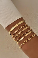 Gold Chain Minimalist And Versatile Decor Bracelet Set